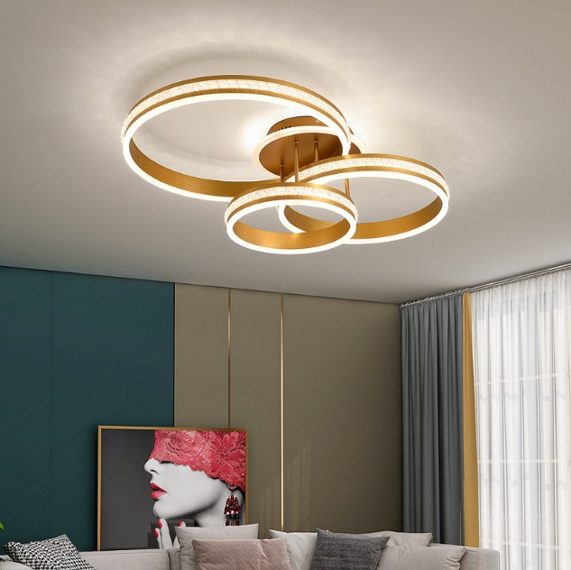 Светильник потолочный SPF-9448 ЗОЛОТО/АЛЮМИНИЙ ` D400+D300+D200/H160/3/LED/W 2.4G INLAY24-07 (1)