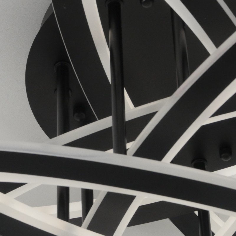 Светильник потолочный SPF-9457 BLACK/ЧЕРНЫЙ ` D800/H100/8/LED/2*136W 2.4G SPIT 24-12 (1 из 2шт в кор