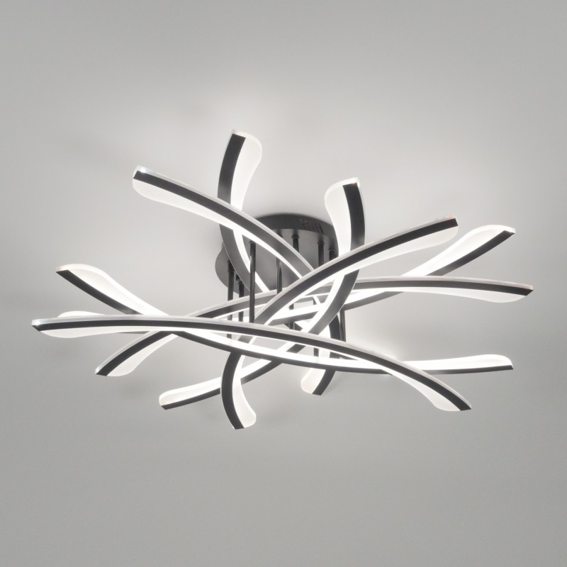 Светильник потолочный SPF-9457 BLACK/ЧЕРНЫЙ ` D800/H100/8/LED/2*136W 2.4G SPIT 24-12 (1 из 2шт в кор