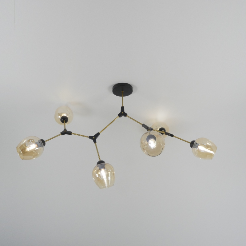 Светильник потолочный SAPFIR SPFD-9477 Черный/Бронза/Black/Bronze/D1300/H1100/6/E27/60W/без лампYkka