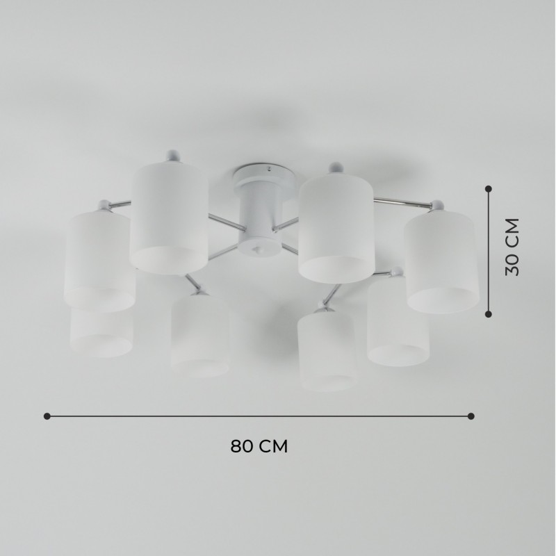Светильник потолочный SAPFIR SPF-9480 Белый/ром/White/Chrome/D800/H300/8/E27/80W/без ламп Virg SPFD