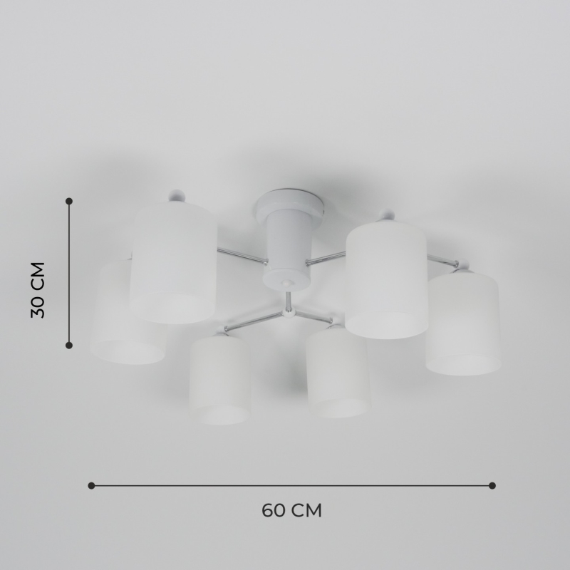 Светильник потолочный SAPFIR SPF-9481 Белый/ром/White/Chrome/D800/H300/6/E27/60W/без ламп Virg SPFD