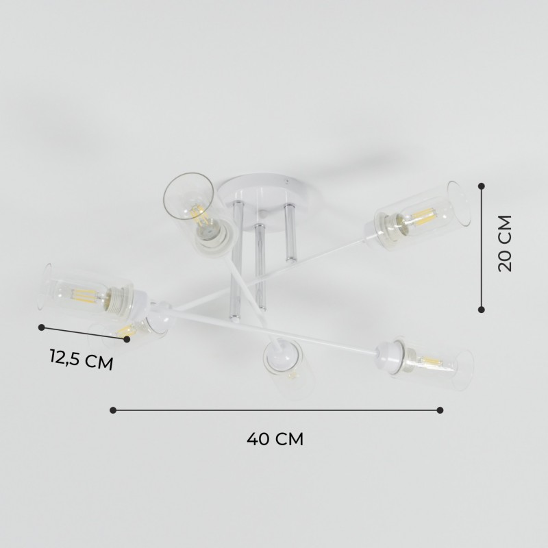 Светильник потолочный SAPFIR SPF-9521 БЕЛЫЙ+РОМ D800/H250/6/E27/60W/без ламп QUAR6 SPFD