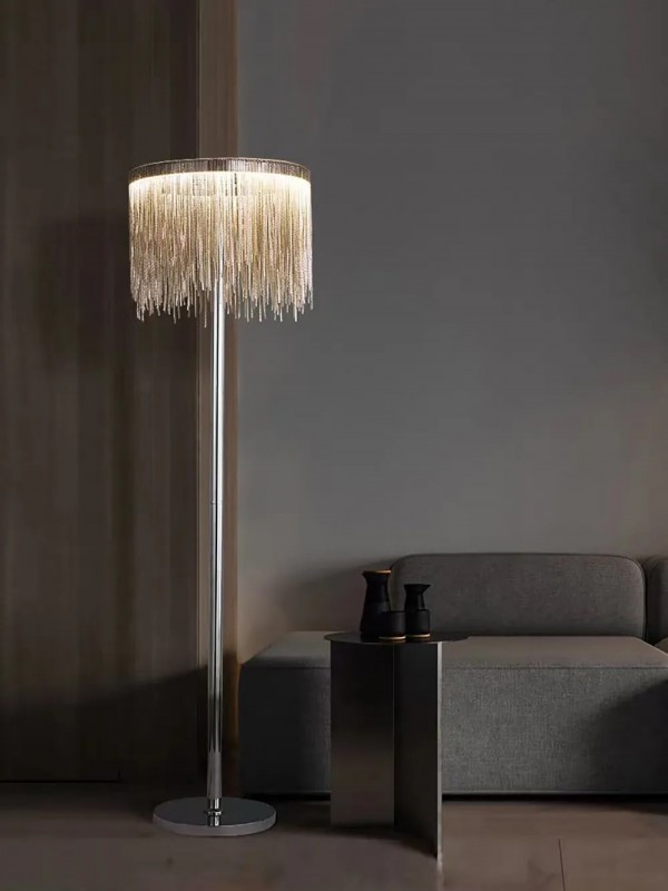 Светильник напольный DZN-12387 СЕРЕБРО ` D400/H1540/1/LED/24W/4500K COVER