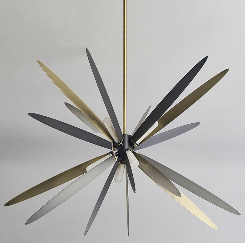 Светильник потолочный DZN2-3-22 БРОНЗА + ЧЕРНЫЙ ` D800*430/H700/8/G9/40W Facet