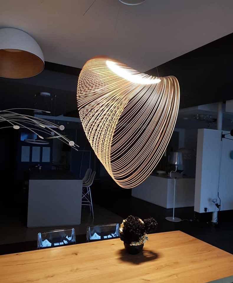 Светильник DZN-6410 КОРИЧНЕВЫЙ ` D800/H600/1/LED/24W/3000K FOSSIL цвет древесины 25-03 ZSUZSANNA HOR