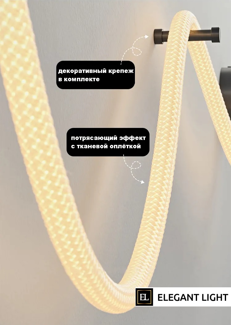 Светильник настенный DZN-11106 ЧЕРНЫЙ ` D22/H1000/1/LED/10W/3000K в тканевой оплётке FLEY 24-03