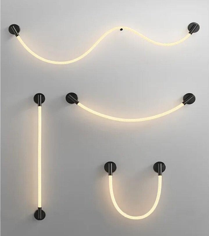 Светильник настенный DZN-11106 ЧЕРНЫЙ ` D22/H1000/1/LED/10W/3000K в тканевой оплётке FLEY 24-03