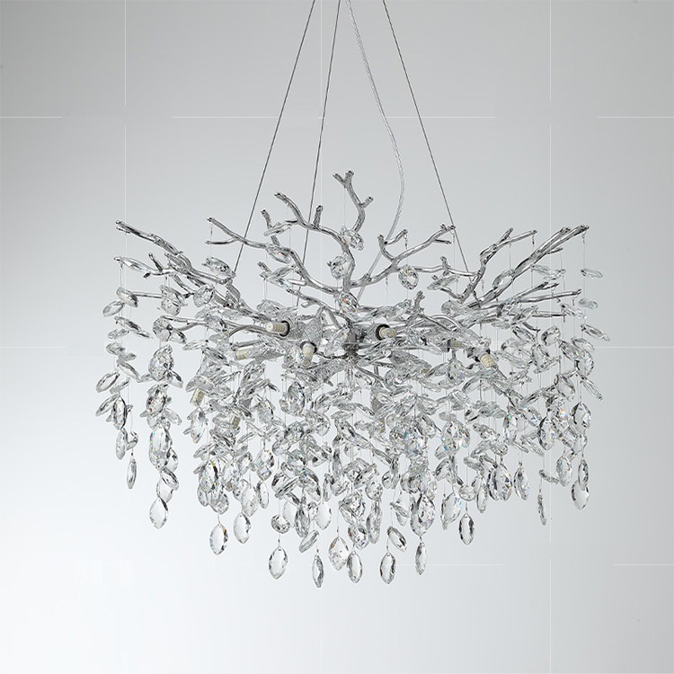 Светильник ElegantLight DZN-11107 СЕРЕБРО ` D600/H1200/8/G9/40W