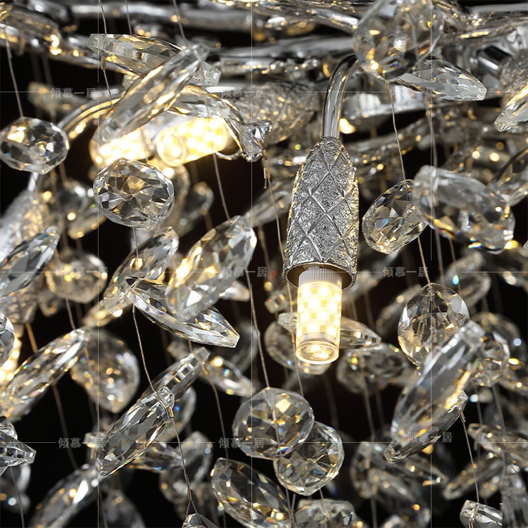 Светильник ElegantLight DZN-11107 СЕРЕБРО ` D600/H1200/8/G9/40W