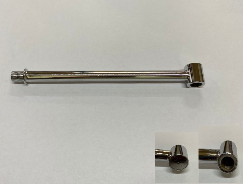 Рожок М10 (хром) - шпилька декоративная с упором угол90 для светильника D10/H165мм, SPFR48696
