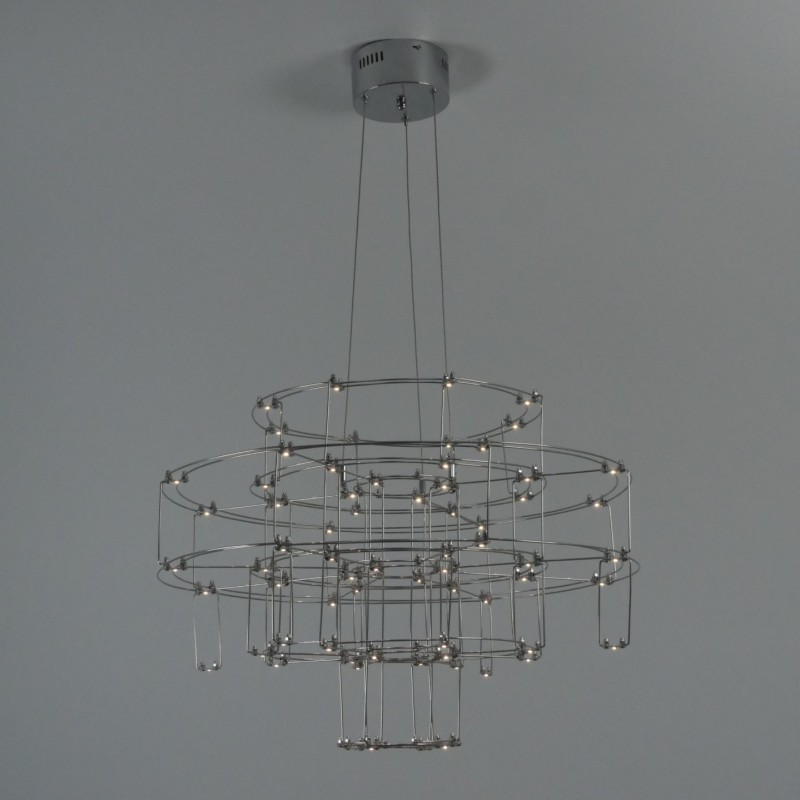 Светильник подвесной ElegantLight DZN-8216 CHROME ` D670/H47*120/64/LED/12,8W/3000K 22-10 SELENA