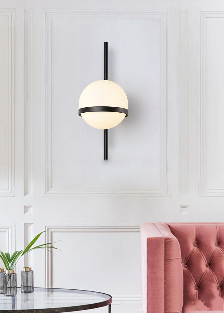 Светильник настенный ElegantLight DZN-50767 ЧЕРНЫЙ ` D150/H400/1/E27/40W SIMPLY 24-08 (1шт из 2х в к