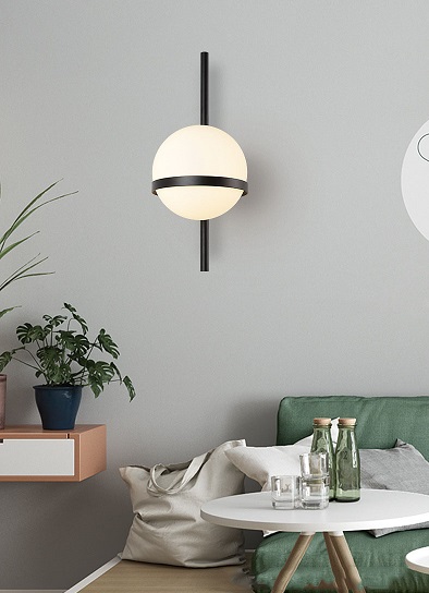 Светильник настенный ElegantLight DZN-50767 ЧЕРНЫЙ ` D150/H400/1/E27/40W SIMPLY 24-08 (1шт из 2х в к