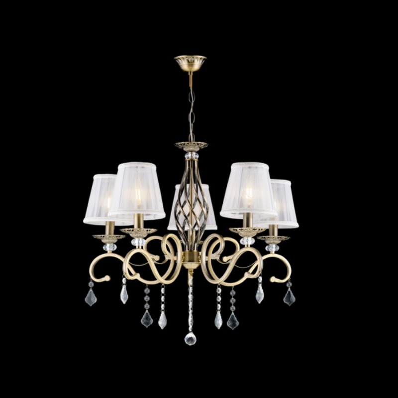 Светильник SFS 1208/5B AB D600/H540-770/5/E14/60W тканевый плафон RSP