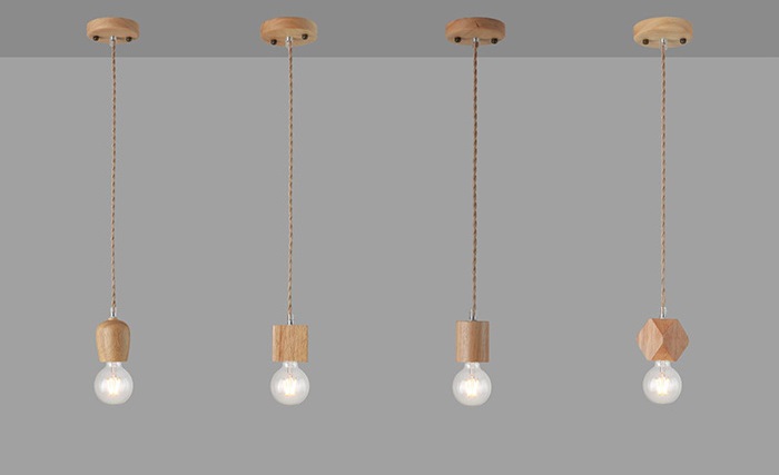 Светильник SPFD-MD.2106-1-P WOOD ` D10/H900/1/E27/60W светлое дерево (без лампы)