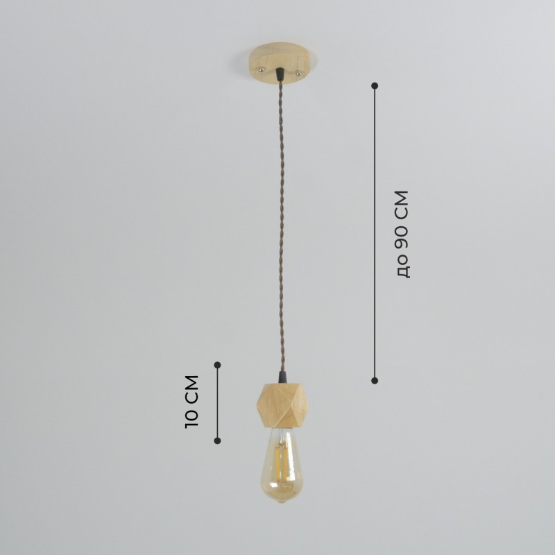 Светильник SPFD-MD.2106-1-P WOOD ` D10/H900/1/E27/60W светлое дерево (без лампы)