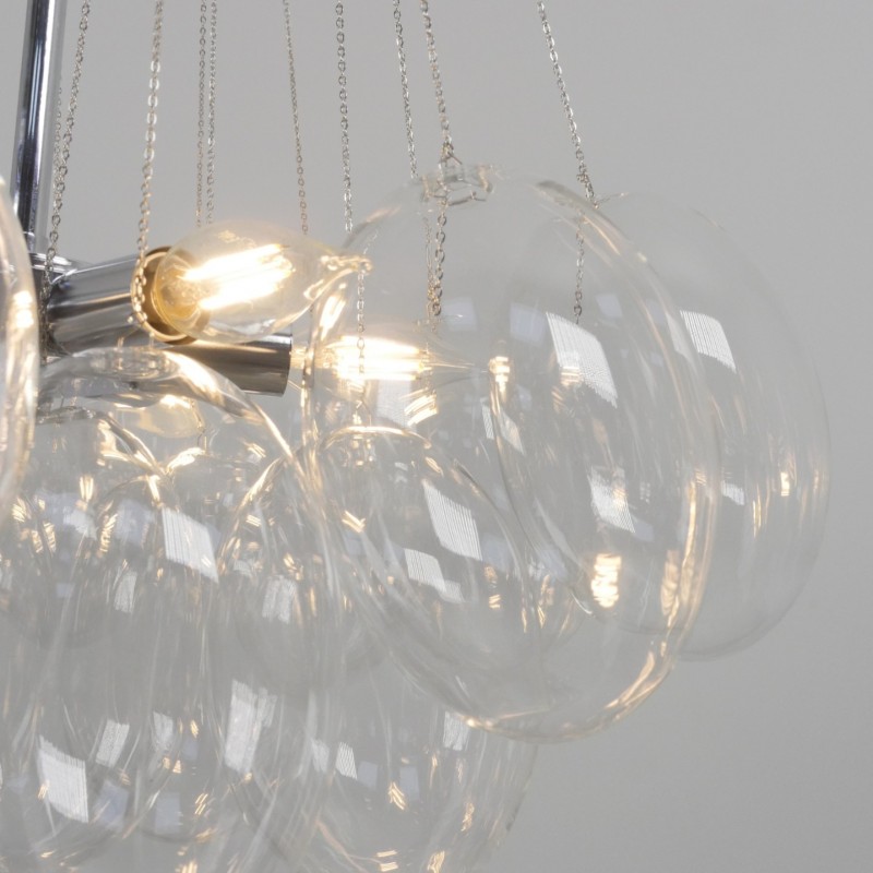 Светильник ElegantLight DZN-20586 РОМ+ПРОЗРАЧНЫЙ D/H/6/E27/40W+19 стеклянных плафонов без ламп GRAP