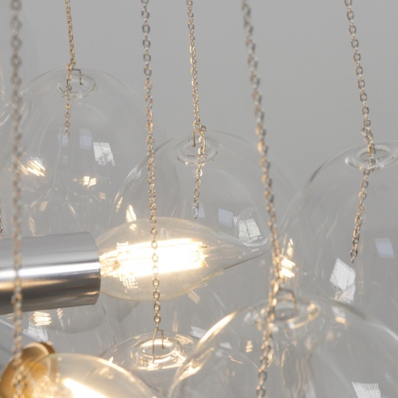 Светильник ElegantLight DZN-20586 РОМ+ПРОЗРАЧНЫЙ D/H/6/E27/40W+19 стеклянных плафонов без ламп GRAP