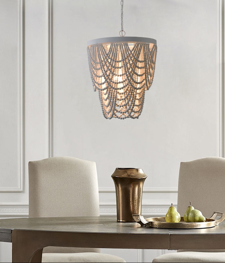 Светильник DZN-12431 БЕЛЫЙ + БЕЛОЕ ДЕРЕВО ` D600/H650+1200/5/E14/40W BOHO