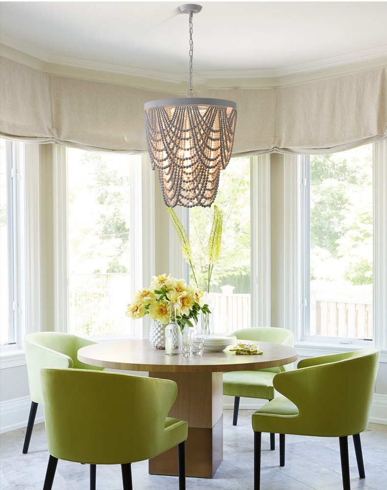 Светильник DZN-12431 БЕЛЫЙ + БЕЛОЕ ДЕРЕВО ` D600/H650+1200/5/E14/40W BOHO