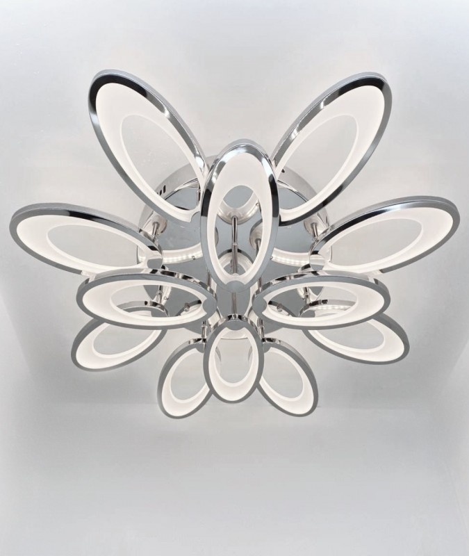 Светильник T155/8+4 CHROME/РОМ (1C10039) LED D750/H110/12/LED/192W DIMMER ПДУ 2.4 SPF22-02