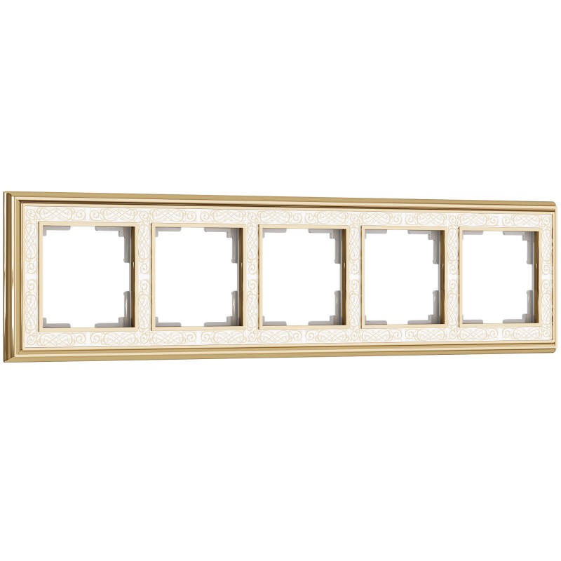 WERKEL Palacio Gracia WL77-Frame-05/ Рамка на 5 постов (золото/белый) a041170 W0051429