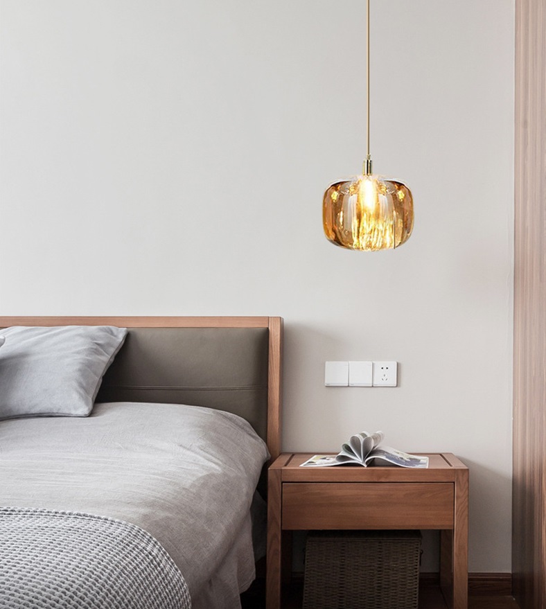 Светильник DZN-44997 РОМ/ЯНТАРНЫЙ ` D130/H1500/1/G4/5W CASCADE янтарное стекло