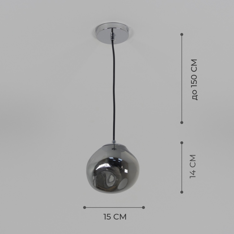 Светильник DZN-12547 РОМ + ЧЕРНЫЙ ТОНИРОВАННЫЙ ` D150*140/H1500/1/E27/40W MELT by Tom Dixon 24-03