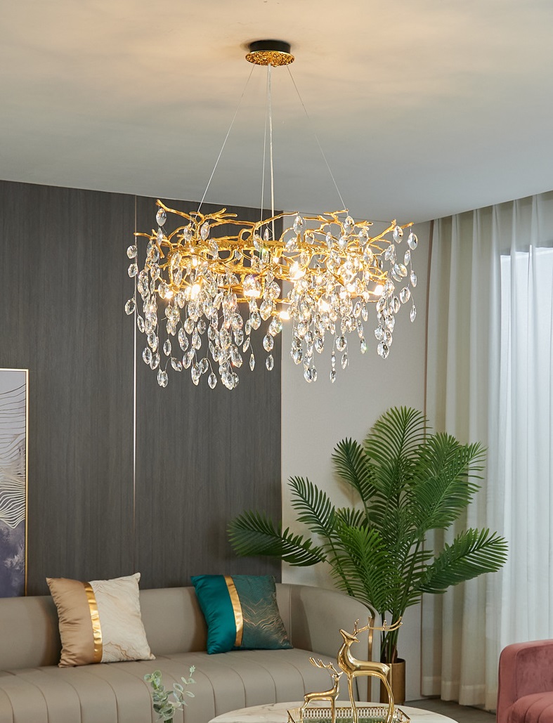 Светильник DZN-37878 ЗОЛОТО ` D600*400/H1200/8/G9/30W FAINA