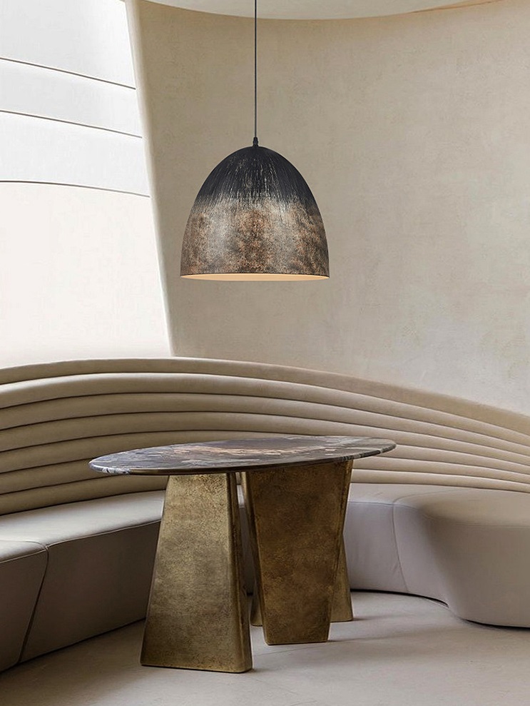 Светильник DZN-13456 КОРИЧНЕВЫЙ+ЧЕРНЫЙ ` D400/H360+1500/1/E27/60W ручная роспись