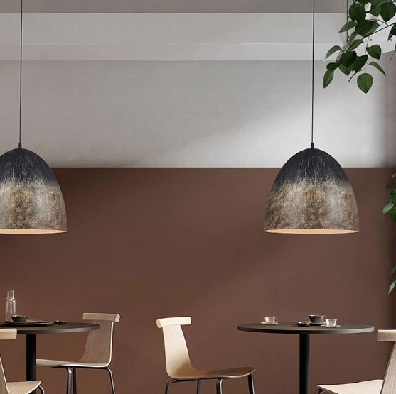 Светильник DZN-13456 КОРИЧНЕВЫЙ+ЧЕРНЫЙ ` D400/H360+1500/1/E27/60W ручная роспись