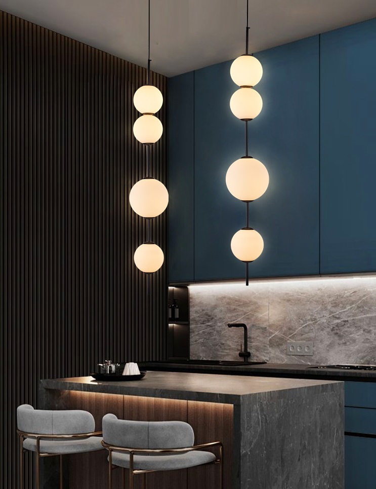 Светильник ElegantLight DZN-13550 ЧЕРНЫЙ ` D200/H800-2000/4/LED/20W/4500K (120+200+100+150mm) 24-12