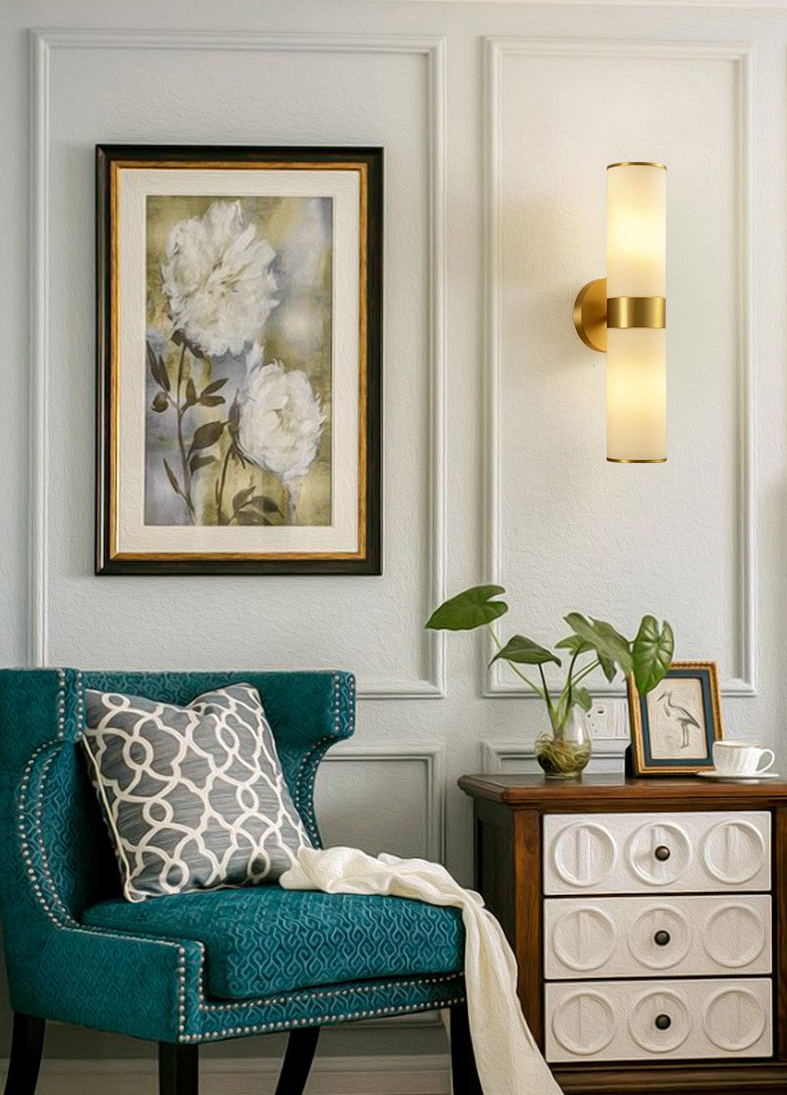 Светильник настенный ElegantLight DZN-13569 ЗОЛОТО ` D90/H400/2/E14/10W OGERO