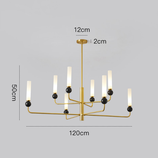 Светильник DZN-13574 ЗОЛОТО + ЧЕРНЫЙ МРАМОР ` D1200/H1150/8/E14/10W