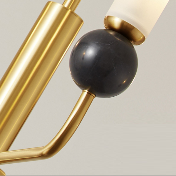 Светильник DZN-13574 ЗОЛОТО + ЧЕРНЫЙ МРАМОР ` D1200/H1150/8/E14/10W