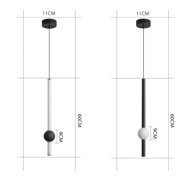 Светильник DZN-13607 ЧЕРНЫЙ ` D100/H600+1000/1/LED/..W/4500K ECLIPSE